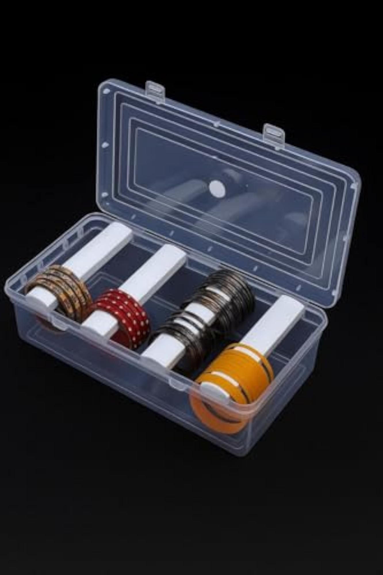 Versora Clear Plastic Bangle Box with Adjustable Rods